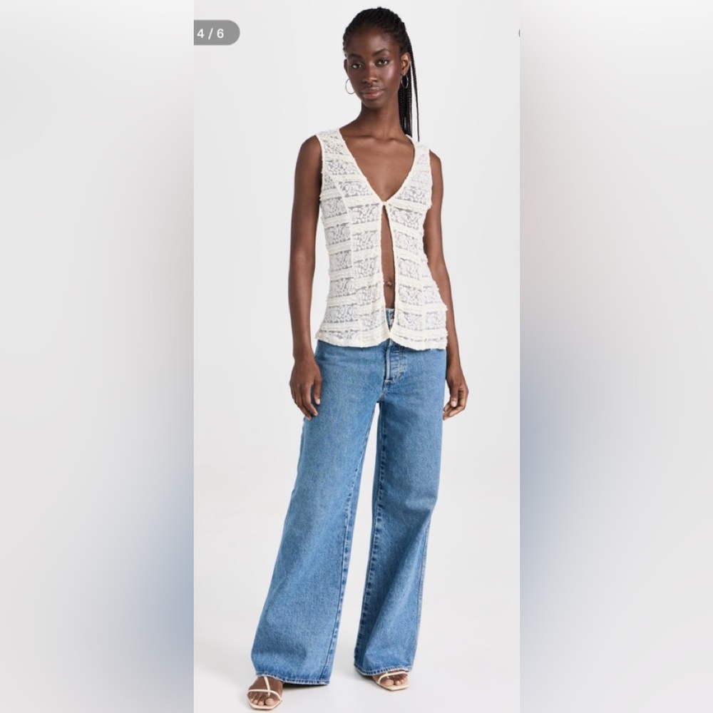 Lioness Cream Floral Lace Olsen Vest